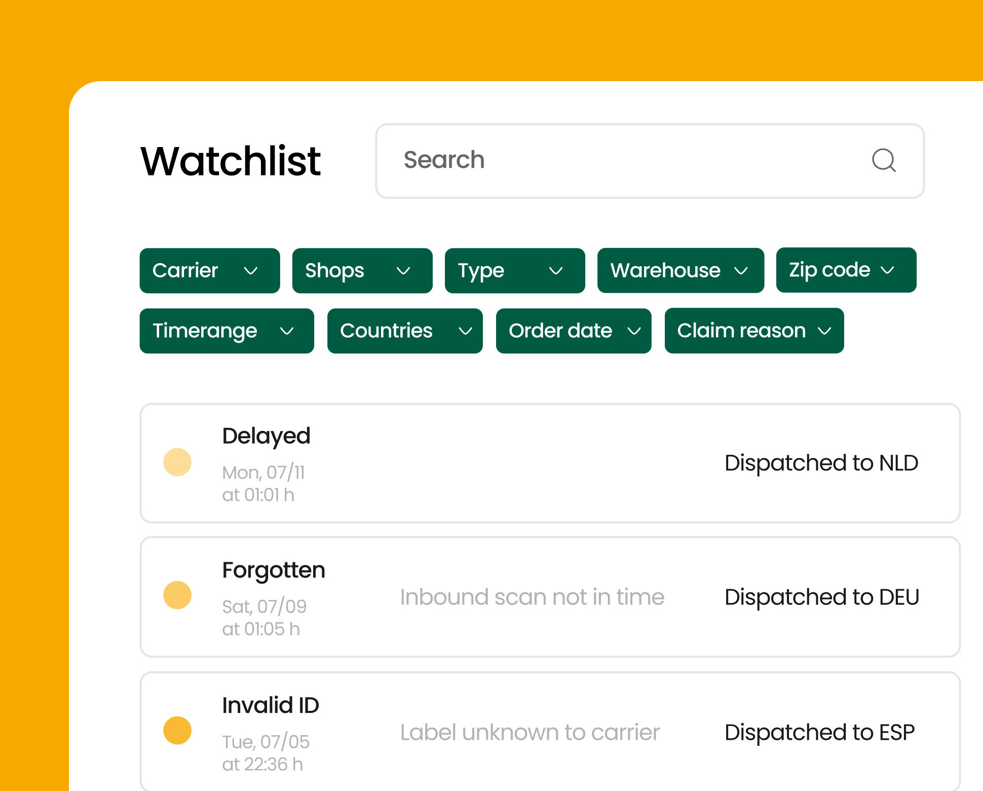 Easily view and filter customer inquiries in one platform